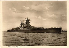 PC WWII, GERMANY, MILITARY SHIP, "ADMIRAL SCHEER", Vintage Postcard (b65154)