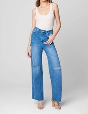 Blanknyc The Franklin Ribcage Wide Leg Straight Jeans Sunset Rider