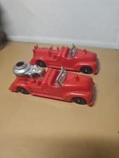 Vintage Hubley Kiddie Toy Fire Truck Plastic Red Made In USA