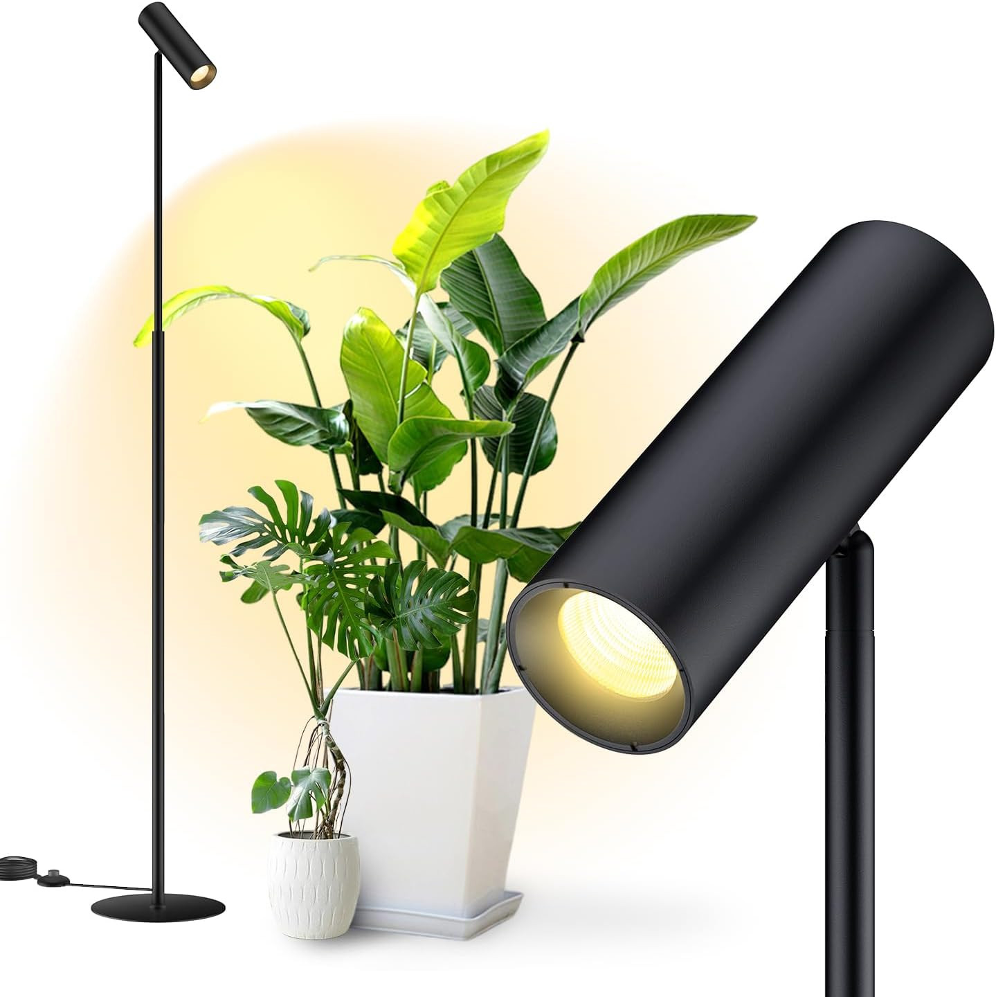 6FT Indoor Plant Grow Light, 25W Full Spectrum, 360&deg; Adjust