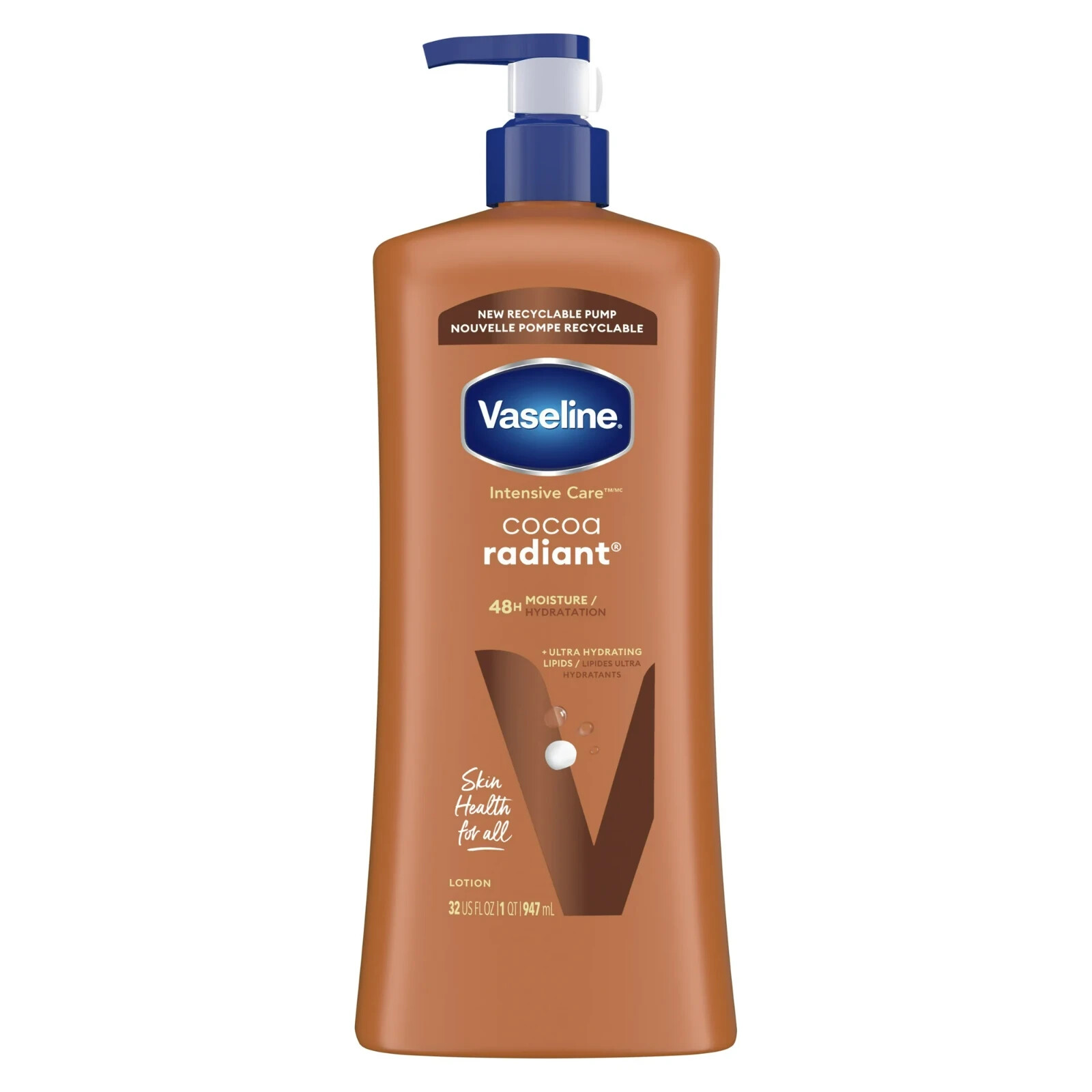 Vaseline Cocoa Radiant Hand & Body Lotion 32 Oz Moisturizing Care