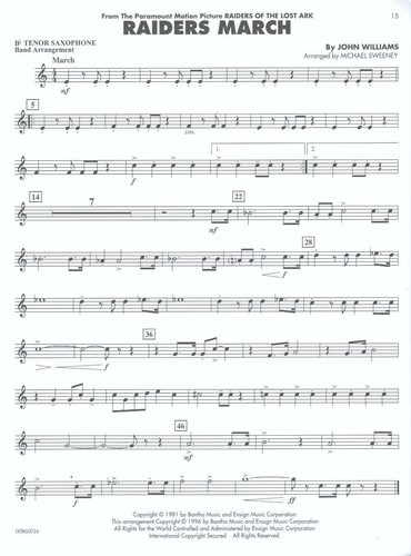 Movie Favorites Bb Tenor Saxophone Solo and Band 1996 Sweeney Essential Elements - Picture 3 of 7