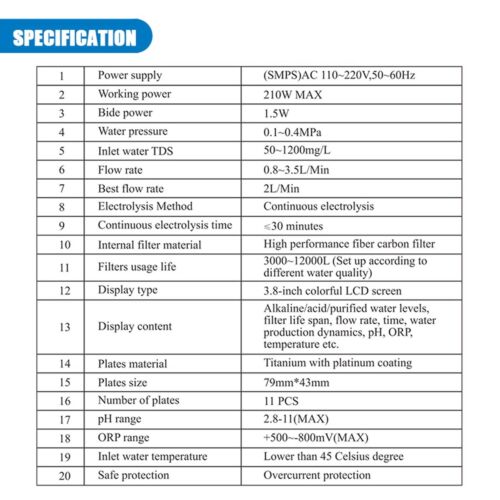 Beauty Water Ionizer Machine Produce pH3-11 Acid Alkaline Water Generator Filter - Picture 7 of 7