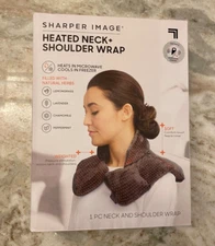 Sharper Image Heat Cool Neck Shoulder Weighted Wrap With Natural Herbs