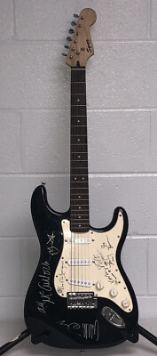 Squier Bullet Strat Guitar Autographed By Echo & The Bunnymen Stratocaster