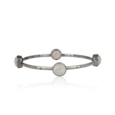Diamond Bangle 925 Sterling Silver Vintage Style Moonstone Bracelet Jewelry