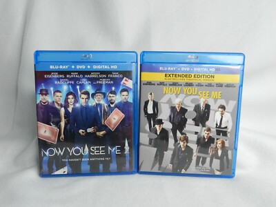 NOW YOU SEE ME 1 & 2 Jesse Eisenberg DVD + BLU-RAYs