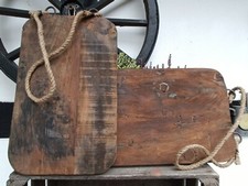 ❤ Altes großes rustikales dickes Schneidbrett  Vintage Altholz mit Schnur   ❤