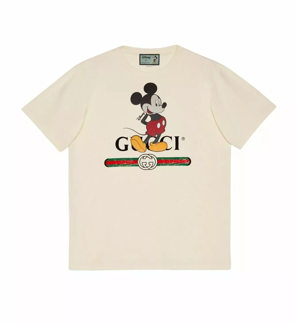 Gucci Disney x Gucci Print Cotton Oversize Beige White T-shirt