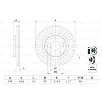 Bosch Bremsscheiben Vorne Ø294Mm BelüFtet FüR Mitsubishi Outlander III Gg_W Gf_W
