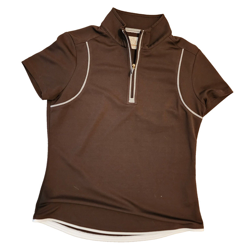 E P PRO TOUR TECH brown polyester shirt- size XS