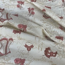 Cotton Poplin Gothic Victorian Heels Corset Masquerade Fabric Rose & Hubble 45"