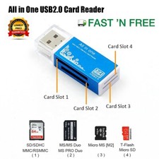 All In One Aluminium Multi Card Reader SDHC SDXC Micro SD Memory Stick 2.0 Flash