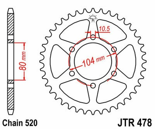 Kawasaki EX650 Ninja 650R 2009 JT/EK 520SRO6 O-ring Chain and Sprocket Kit - Picture 4 of 5