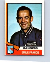 VINTAGE HOCKEY CARD O-PEE-CHEE 1974 NEW YORK RANGERS COACH EMILE FRANCIS  NO490 