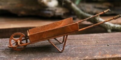 Wheelbarrow Statue Garden Miniature Sculpture Tabletop Figurine Home ...