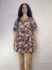 Vintage New With Tag Top Tunic Dress in  Floral Size M medium Boho Peasant Tunic