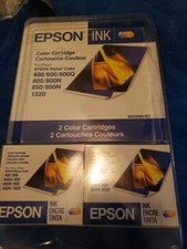 2 Genuine Epson Stylus Color Ink Cartridges S020189 Stylus 400 600 600Q 800 850