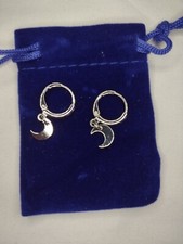 Small crescent moon hoop earrings NEW
