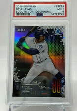 2019 Bowman #BTP88 Kyle Lewis Scouts' Top 100 Chrome PSA 9