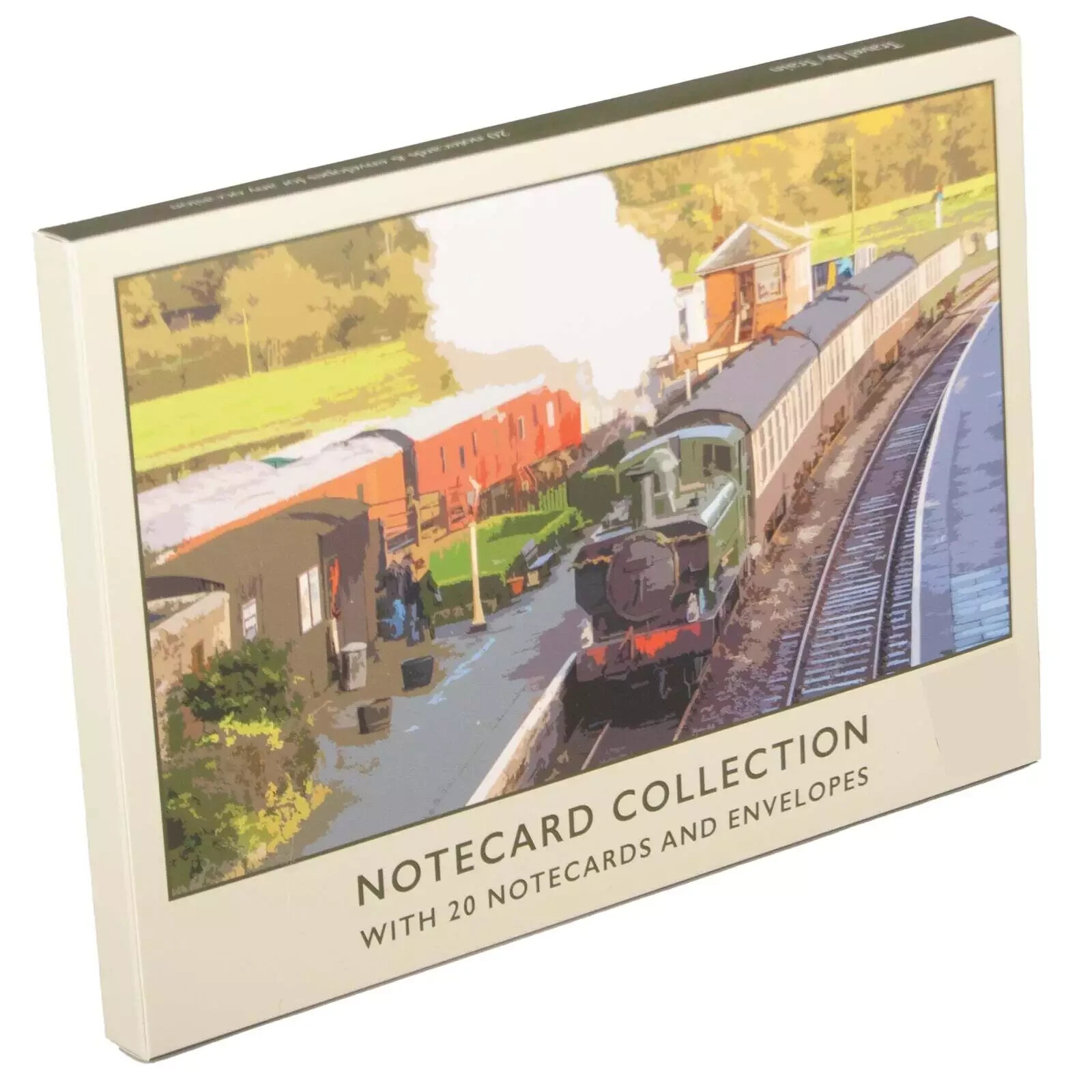 TRAVEL BY TRAIN - 20 NOTECARDS WITH ENVELOPE - 5 EACH OF 4 DESIGNS