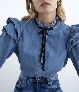 zara ruffle shirt