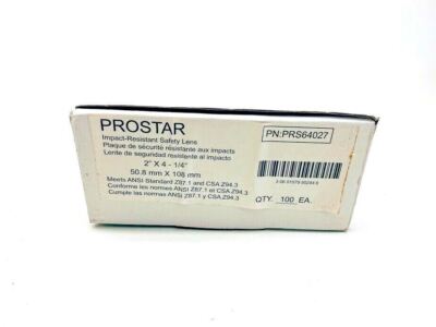 (100 Pack) ProStar 2'' x 4-1/4'' Polycarbonate Eye Protection Safety Lens, Clear