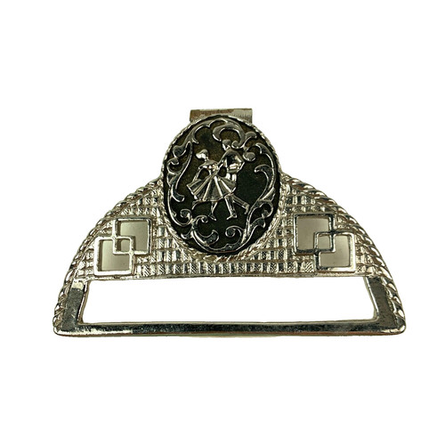Vintage Unbranded Square Dancing Couple Metal Wall Belt Holder