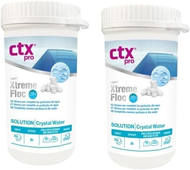 Xtreme Floc floculante coagulante CTX-37 (2 botes de 5 pastillas)