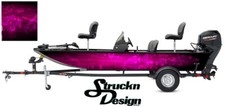 Crappie Fishing Fish Boat Bass Skeletons Graphic Pink Black Decal Vinyl US Wrap