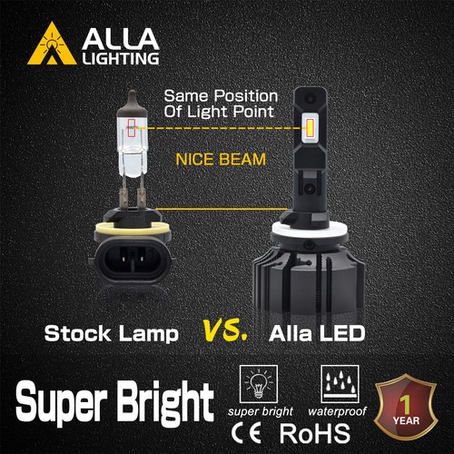 LED White Fog Light Bulbs Driving Lamps for 03-13 Volvo VNL,w/ Beam Cut Off Line - Picture 6 of 8