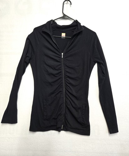LUCY Black Zip Front Activewear Hoodie Sweatshirt Jacket Small - 第 1/2 張圖片