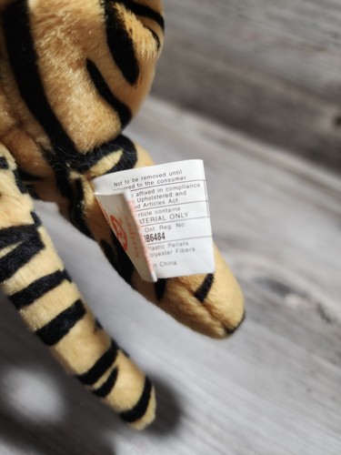STRIPES THE TIGER Rare Retired 1995 Ty Beanie Baby Tag Errors and PVC Pellets - Bild 4 von 8
