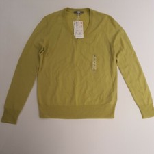 Uniqlo Women's Jumper S Green, Blend New Pure New Wool Extra Fine Marino
