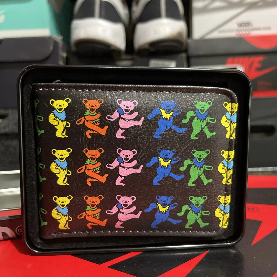 Grateful Dead Mens Wallet Dancing Bears Marching Bears Rock Band With Case Black - Image 4 of 4