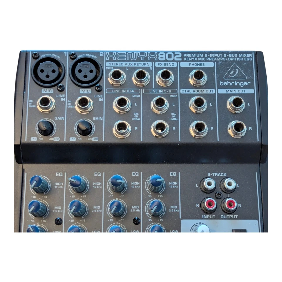 Behringer Xenyx 802 8 Channel EQ Control Phantom Power Mixer Tested No Cable - Image 2 of 4