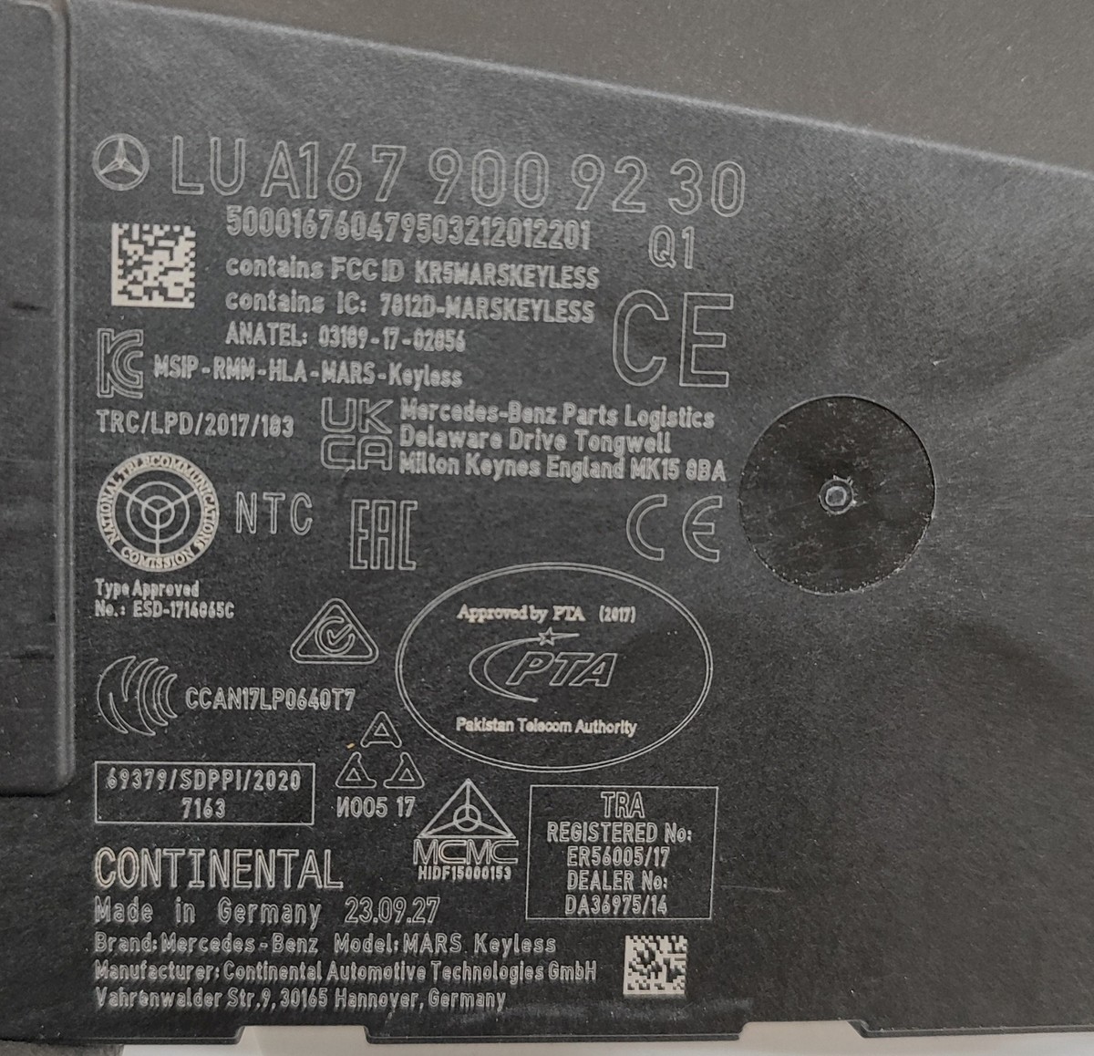 MERCEDES-BENZ A V177 Ignition Control Unit ECU A1679009230 1.3i