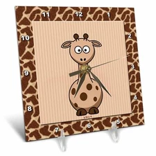 3dRose LLC Giraffe Print 6 by 6-Inch Desk Clock 6x6 Desk Clock