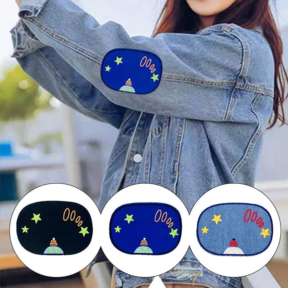 Iron On Denim Patch Solar System Animal Knee Repair Patches for Clothing Jeans - Image 4 of 4