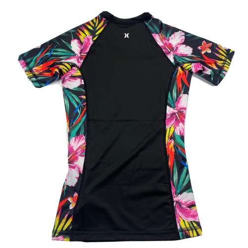 Hurley Womens UPF 50+ Rashgaurd Shirt Black Garden Flowers Size XS - Picture 7 of 8