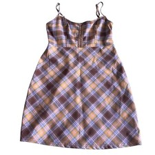 Urban Outfitters Jumper / Spaghetti Strap Dress Side Zip Size S Plaid