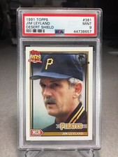 1991 Topps Desert Shield Jim Leyland #381 - PSA 9 - Pittsburgh Pirates