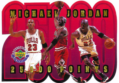 1996 UPPER DECKAuthenticated ed Michael Jordan 25,000 point card