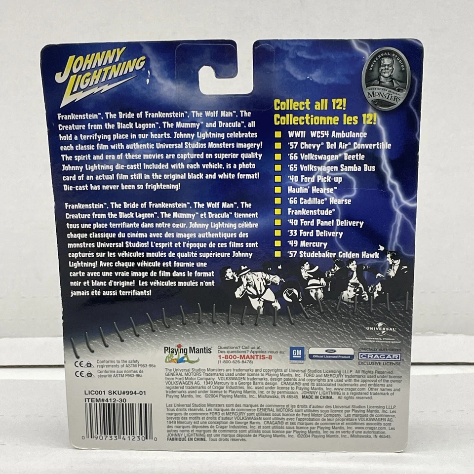 Johnny Lightning Universal Studios Monstruos Drácula WC54 Ambulancia Segunda Guerra Mundial Nuevo Foto 4 de 4