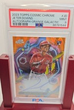 2023 Topps Cosmic Chrome Autographs Jeter Downs #JD Orange Galactic PSA 9