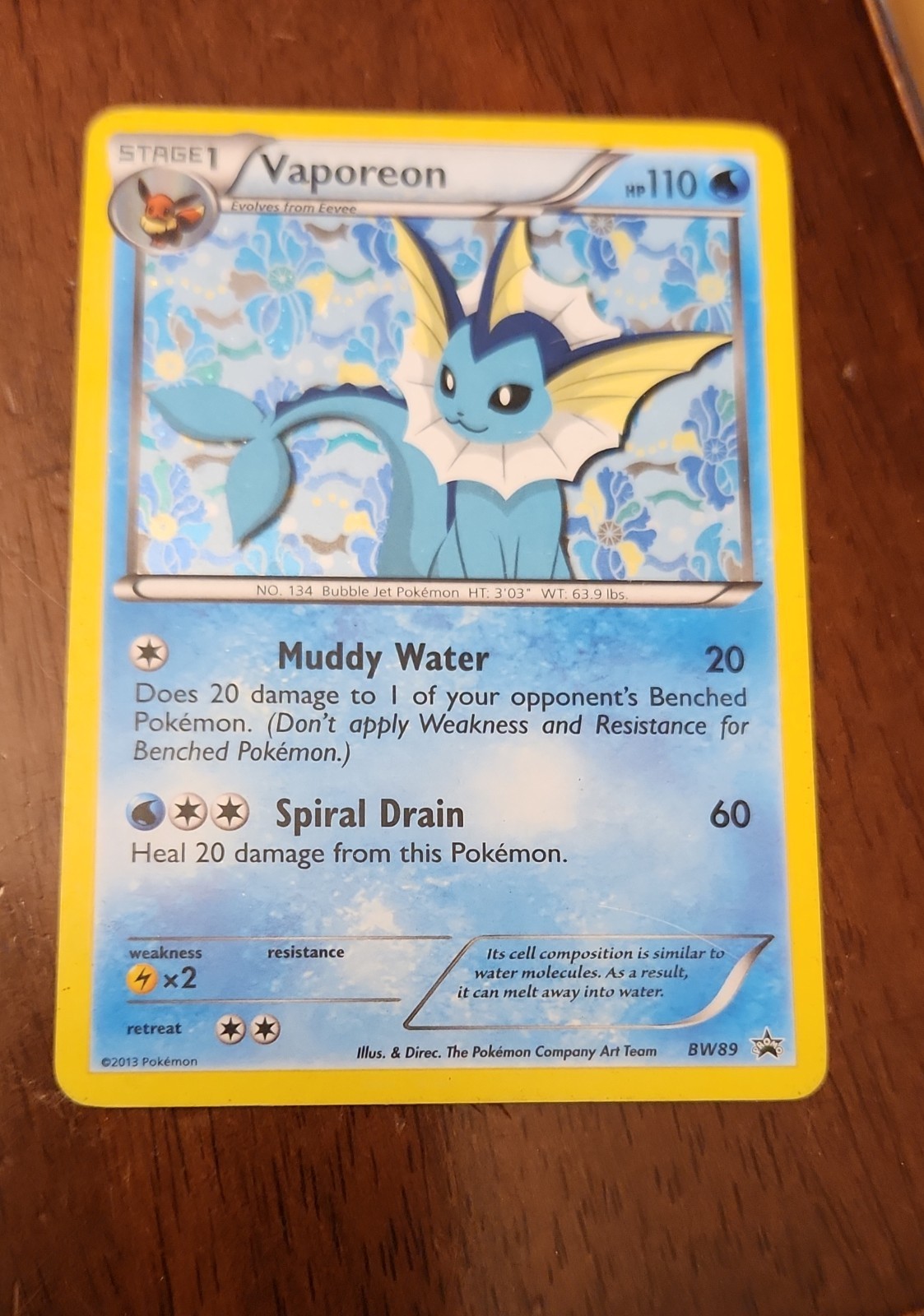 Vaporeon BW89 Black & White Holo