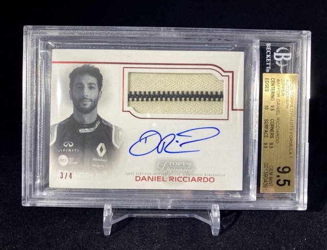 Daniel Ricciardo 2020 Topps Dynasty Zipper Patch Auto /4 BGS 9.5/10 CAR #’d 3/4