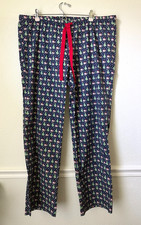 Vineyard Vines Christmas Pajama Pants Men's Large Blue Santa Hat Whale Cotton