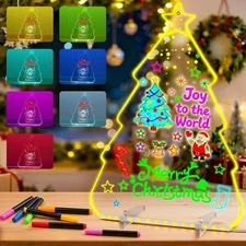 LED Drawing Board for Kids, Christmas Decorations Indoor Acrylic Light up Dry Er