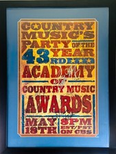 TAYLOR SWIFT LUKE BRYAN +22 CMA 43rd ANNIVERSARY FRAMED POSTER Signed GRAD LOA